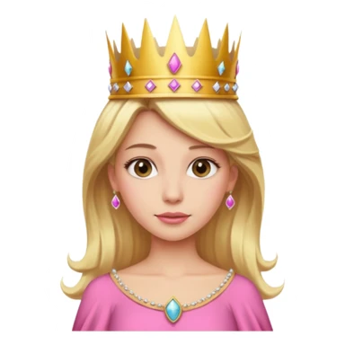 Blonde hair queen with crown and pink dress sticker