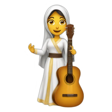 Arabe femme qui fait de la guitare sticker