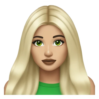 Kylie Jenner long blonde hair green eyes sticker