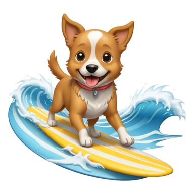 dog surfing sticker