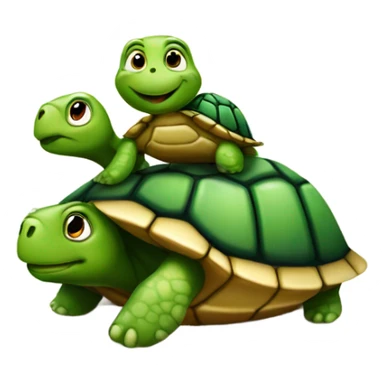 Turtle with a baby on its shell sticker