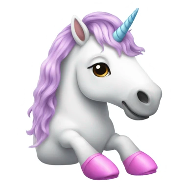 Unicorn wearing slippers sticker