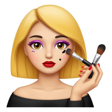 Putting on makeup sticker