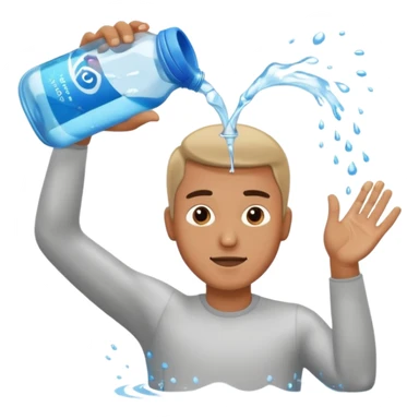 MAN pouring water from the bottle sticker