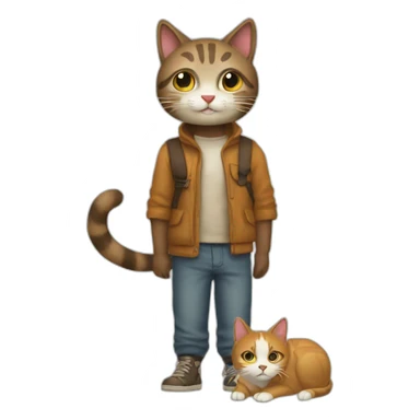 vagabundo con un gato sticker