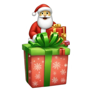 santa claus with alot of presents sticker