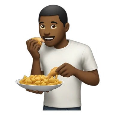 Black men eating chiken sticker