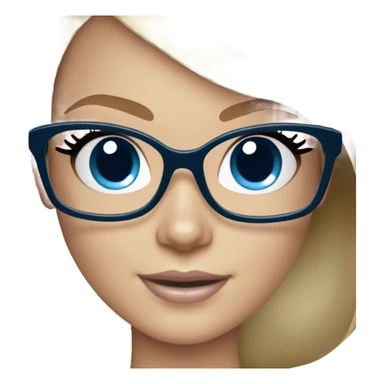 Barbie bride blonde hair blue eyes wearing glasses  sticker