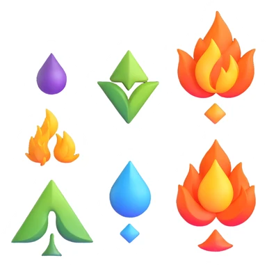 four elements symbols together sticker