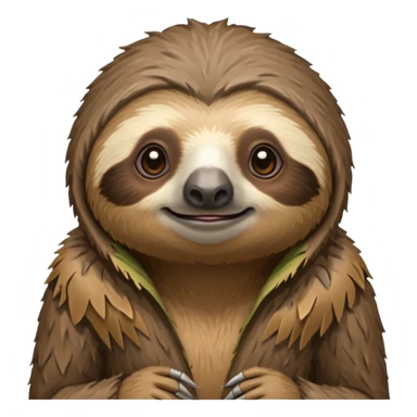 sloth in ragged animal skin clothes sticker