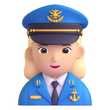 pilot with captain's hat sticker