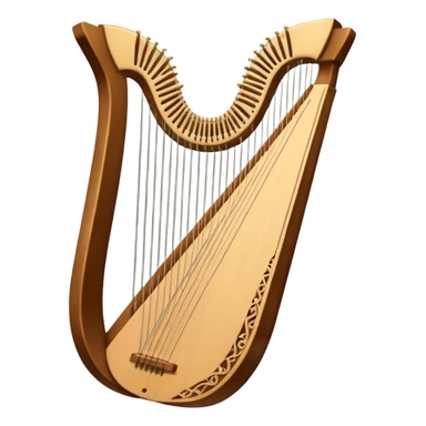 u shaped lyre with 3 strings in the middle sticker