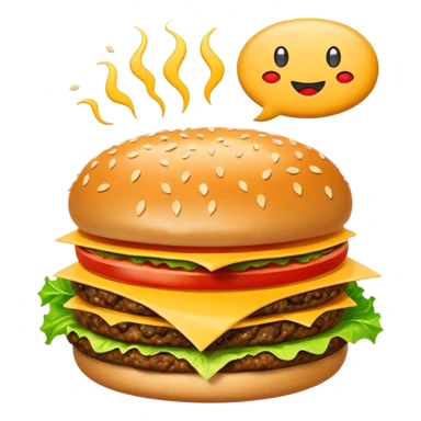 hamburger inside a comic book speech bubble sticker