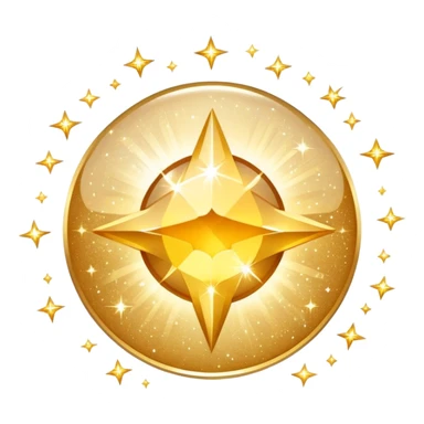 shiny sparkle icon surrounded by extra sparkles sticker