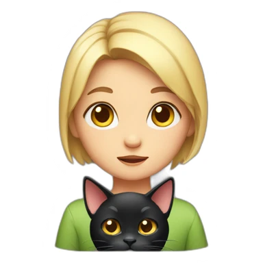 Black cat staring blankly sticker