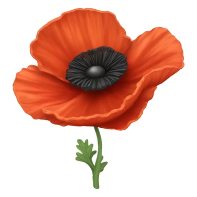 Poppy flower, remembrance, clean sticker