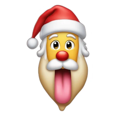 santa claus tongue sticking out sticker
