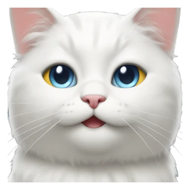a white cat winking sticker