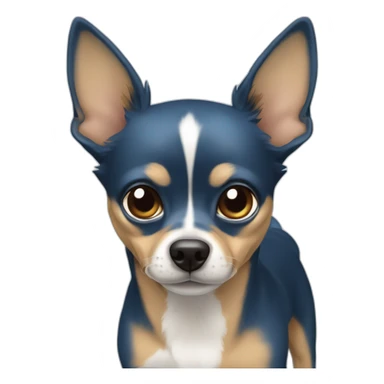 Chien de type chihuaha de 9 ans couleur bleu et tan visage sticker