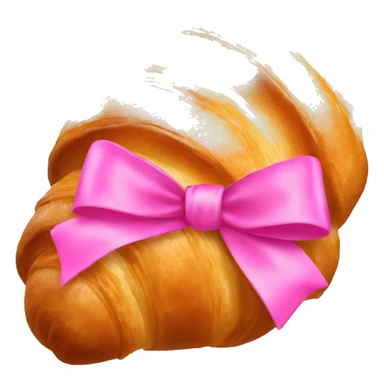 Croissant with a pink bow sticker
