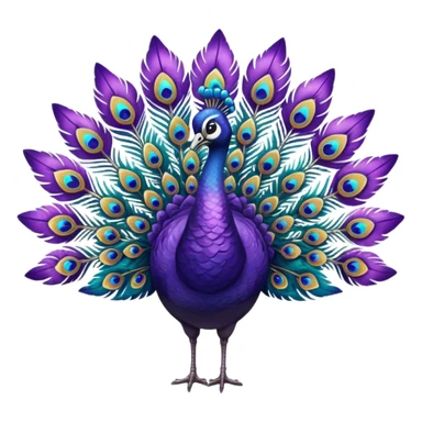 una pluma de pavo real morada sticker