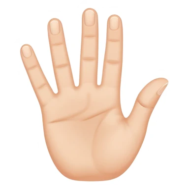 hand with fingers spread showing stop signal sticker