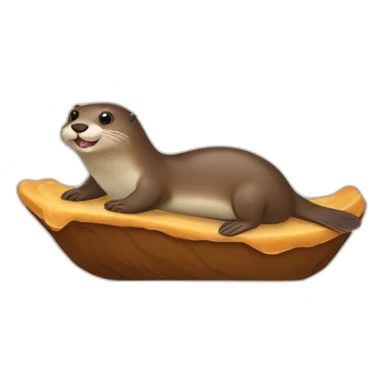 Loutre sur une tortu sticker