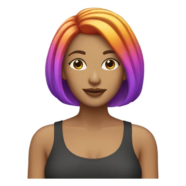 A light skinned beautiful woman with a multicolored bob hair cut  sticker