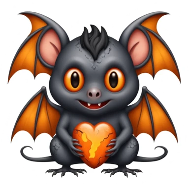 Monstre a corp craquelé fait de lave avec des ailes de chauve-souris et un tête de pierre carbonisé avec une mâchoire carré  sticker