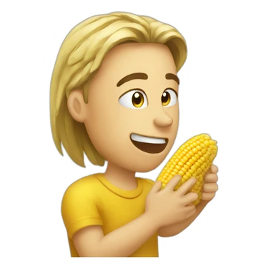 Human eating corn sticker