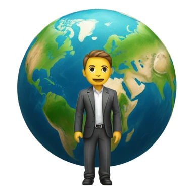 man standing on top of earth sticker