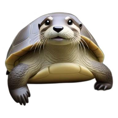 Une loutre sur une tortue sticker