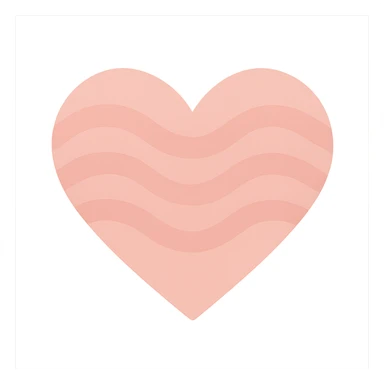 heart with a subtle wave pattern, clean digital illustration sticker