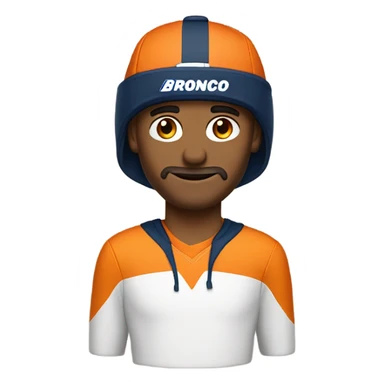 Caucasian man with broncos hat sticker