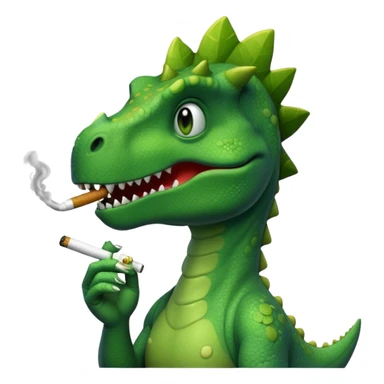 dinosaur with a cigarette  sticker