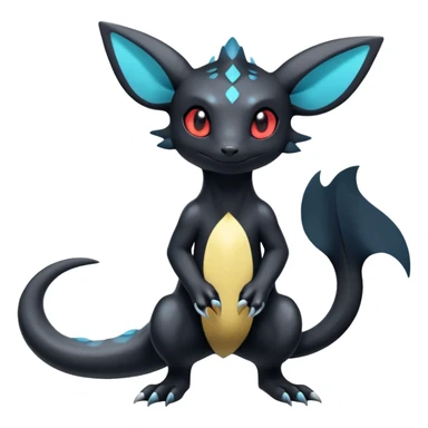 Shiny Exotic Cool Cute Salandit-Umbreon-Quilava-Fakémon-hybrid-creature (full body)  sticker