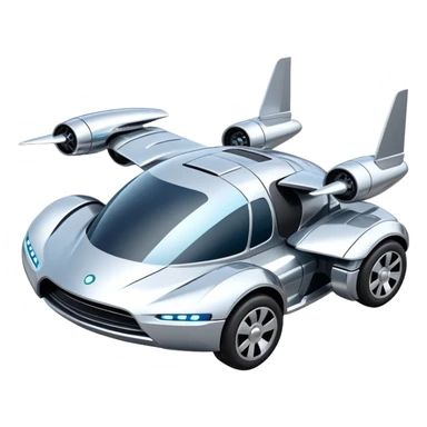 futuristic flying car with hover engines sticker