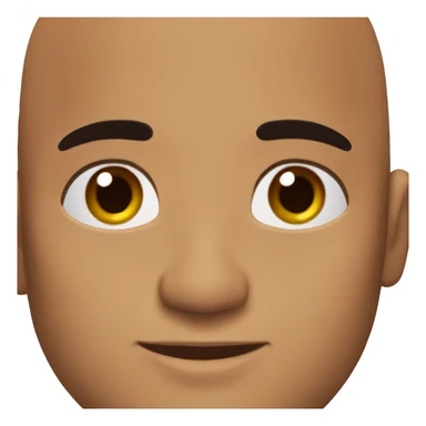Brown eyebrows brown skin man brown eyes bald sticker