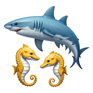 Shark with a seahorse sticker