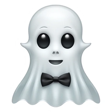 A ghost with a bowtie sticker