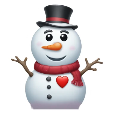 Snowman with heart eyes sticker