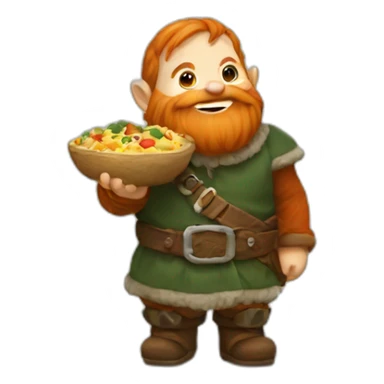 dwarf eating sticker