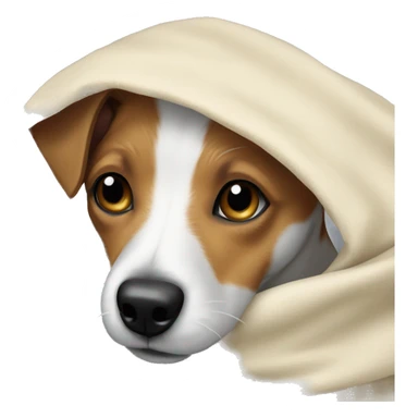 Jack russel terrier under the blanket sticker
