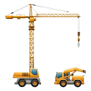 Construction site with crane and building sticker