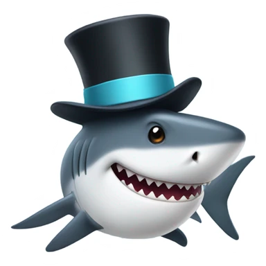 cute Shark with a top hat sticker