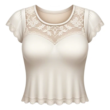 white top with lace sticker