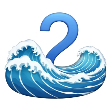 A wave shaped like the number 2 sticker