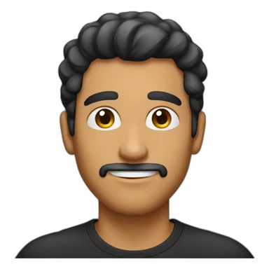 Hombre con el pelo corto negro y peinado hacia el lado derecho, sin barba y sin gafas sticker