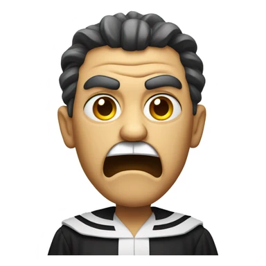 An angry looking judge sticker