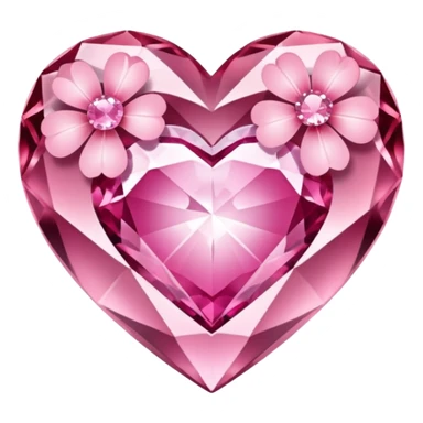 heart with sakura and a pink crystal sticker